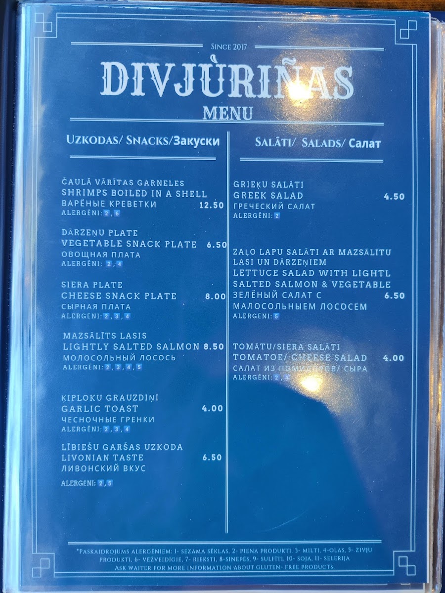 Menu - Divjūriņas photo 10