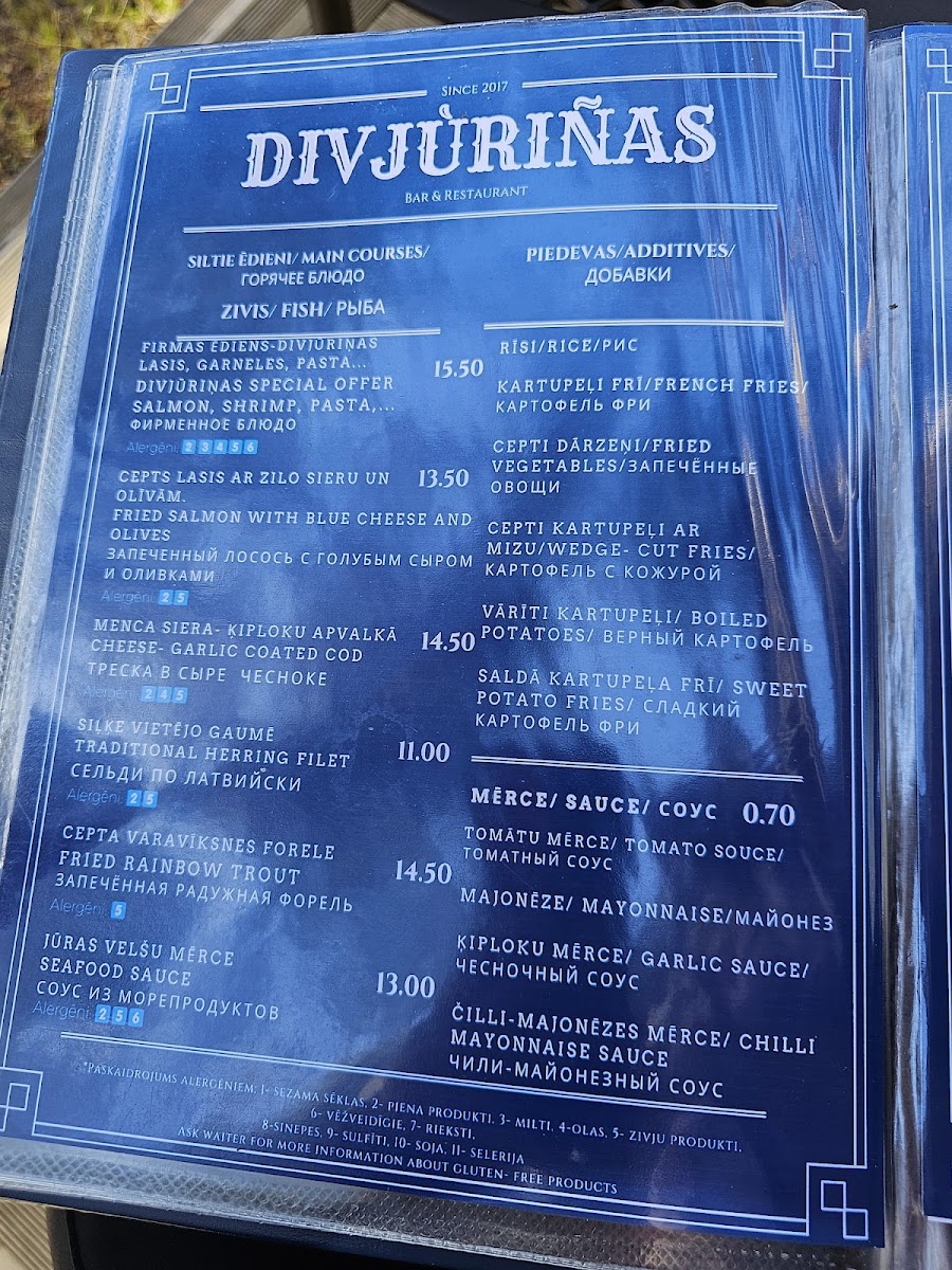 Menu - Divjūriņas photo 4