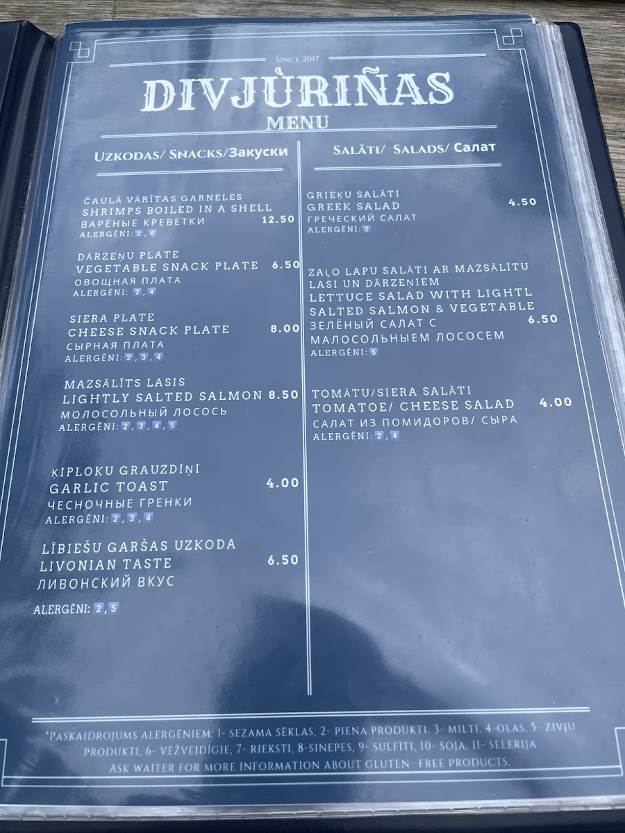 Menu - Divjūriņas photo 8